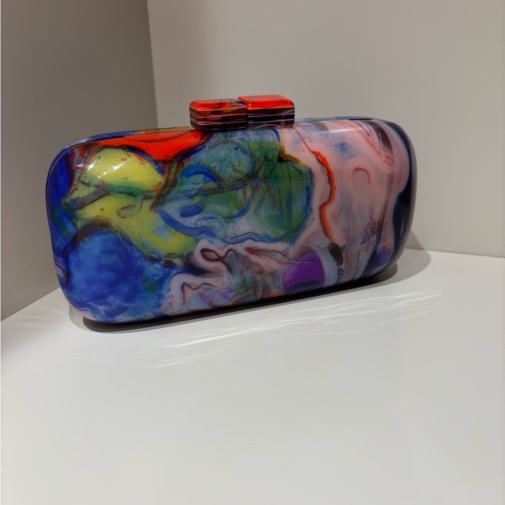 Multicolor Artistic Clutch evening bag acrylic